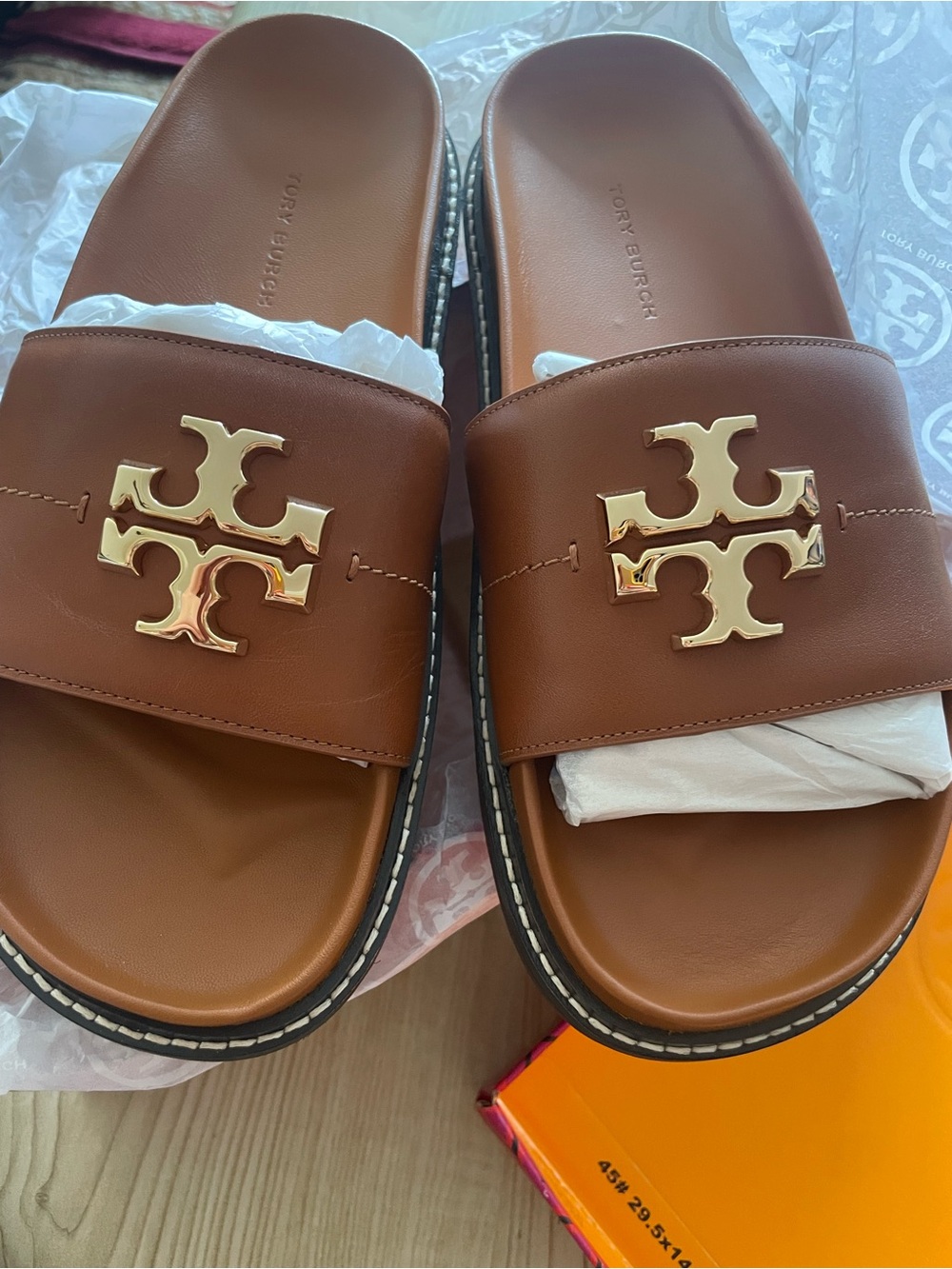 Tory Burch Everly Anatomic Lug Slides 🧡✨